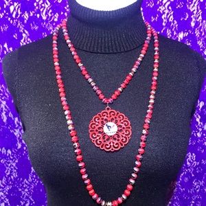 Houston Texans 60” Crystal Medallion Necklace